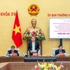 El presidente de la Asamblea Nacional de Vietnam, Tran Thanh Man, preside la reunión.