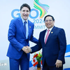 El primer ministro vietnamita, Pham Minh Chinh, se reúne con su homólogo canadiense, Justin Trudeau. (Foto: VNA)