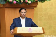 El primer ministro de Vietnam, Pham Minh Chinh, interviene en la reunión. (Fotografía: Nhan Dan)