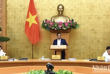 El primer ministro vietnamita, Pham Minh Chinh, interviene en el acto (Foto: Nhan Dan)
