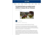 El artículo "El colorido Festival Lim rinde homenaje a las canciones populares de Quan Ho" publicado en el periódico belga "Le Soir". (Fotografía: VNA)
