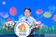 El presidente de Vietnam, Luong Cuong, interviene en el evento. (Fotografía: Nhan Dan)