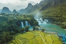 La cascada Ban Gioc es un sitio patrimonial ubicado en el Geoparque Mundial de la Unesco Non Nuoc Cao Bang. (Foto: VNA)