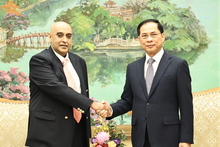 El viceprimer ministro y canciller vietnamita, Bui Thanh Son, y Ali Ijaz Ahmad, presidente del Grupo Makara Capital. (Foto: VPG)
