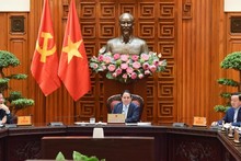 El primer ministro de Vietnam, Pham Minh Chinh, preside la reunión (Foto: VNA)