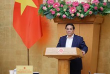 El primer ministro de Vietnam, Pham Minh Chinh, interviene en la cita (Foto: VGP)