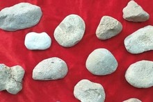 Algunas herramientas de piedra de la antigua cultura Quynh Van se conservan en el Museo de Nghe An. (Foto: Nhan Dan)