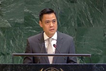 El embajador Dang Hoang Giang, representante permanente de Vietnam ante la Organización de las Naciones Unidas, habla en la cita. (Foto: VNA)