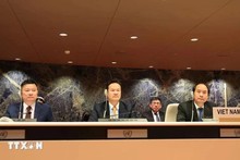 Delegación de Vietnam en el evento. (Foto: VNA)