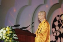El muy venerable Thich Tri Quang, patriarca supremo del Consejo de Patronazgo de la SBV. (Foto: VNA)