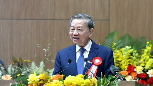 El secretario general del Partido Comunista de Vietnam, To Lam, pronuncia un discurso en el evento (Foto: Nhan Dan)