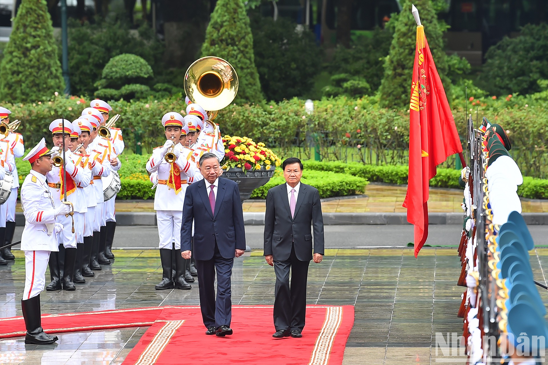 [Foto] Máximo dirigente de Vietnam preside recepción ceremonial a su homólogo laosiano