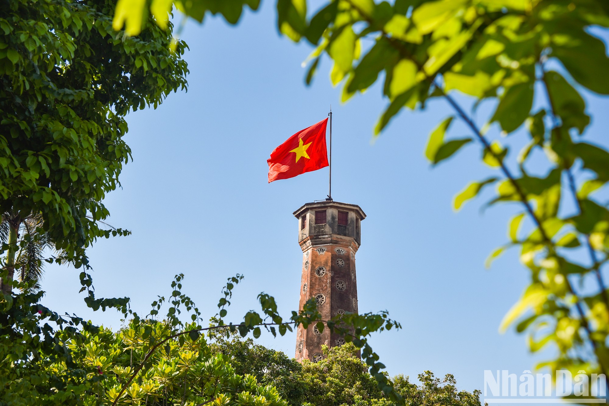 Calles de Hanói adornadas con banderas nacionales y flores en saludo al Día Nacional