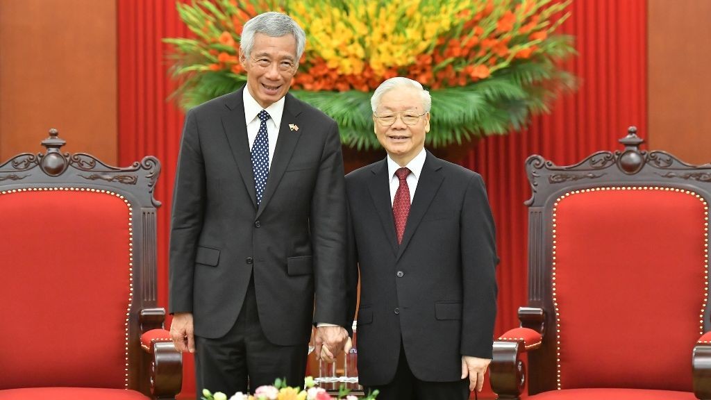 [Foto] Secretario general del PCV recibe al premier singapurense