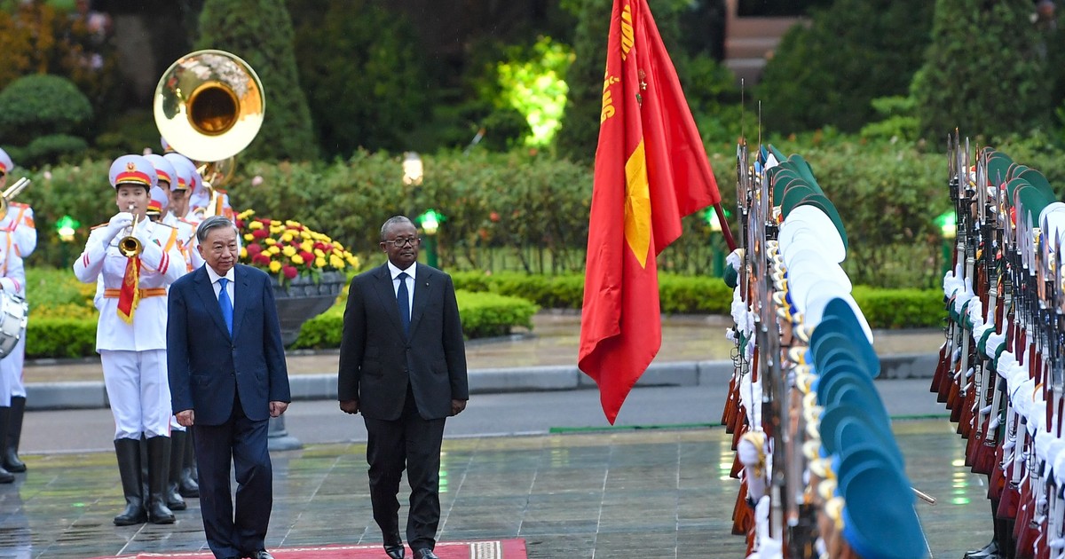 [Foto] Máximo dirigente vietnamita preside acto de bienvenida al presidente de Guinea-Bissau