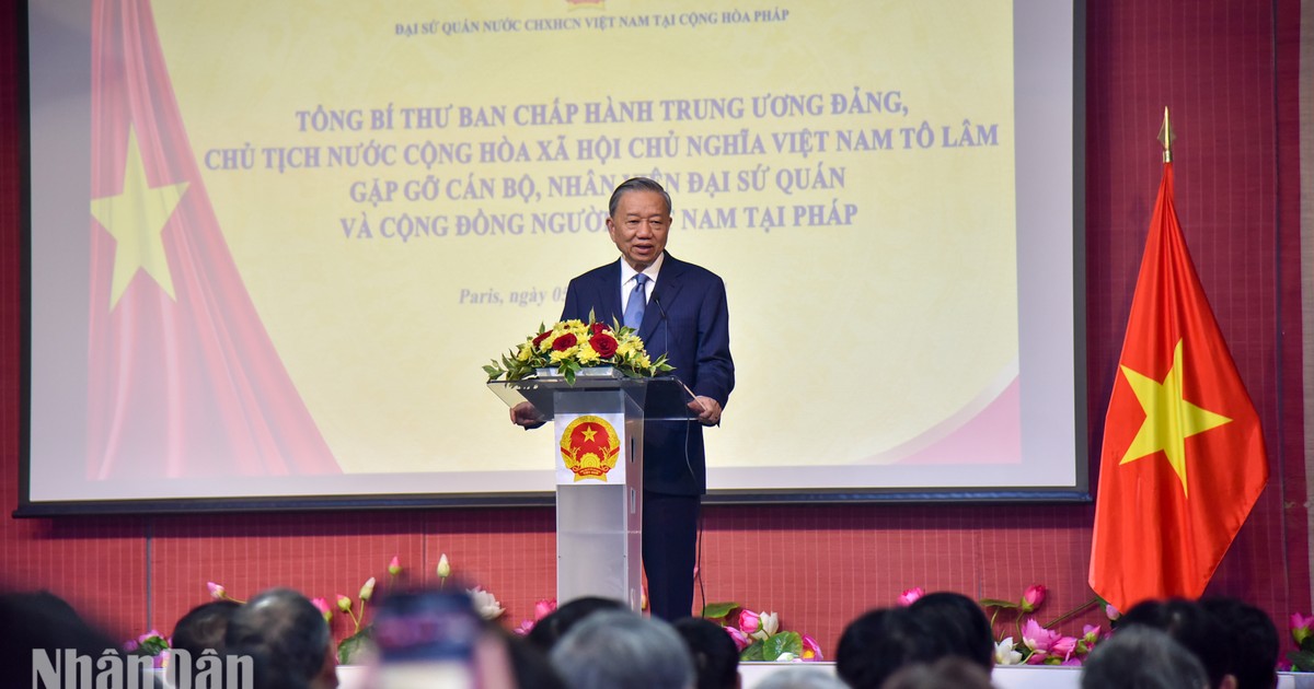 [Foto] Máximo dirigente de Vietnam se reúne con compatriotas en Francia