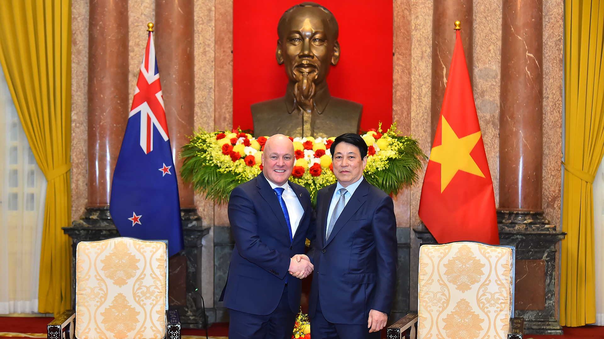 [Foto] Presidente de Vietnam recibe a primer ministro de Nueva Zelanda