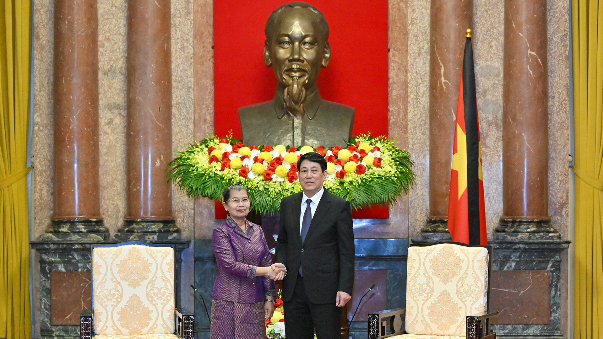 [Foto] Presidente de Vietnam recibe a dirigente partidista de Camboya 