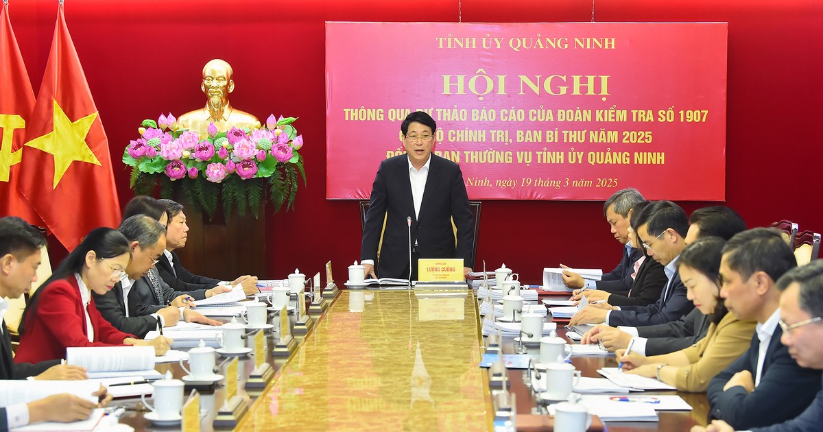 [Foto] Conferencia para aprobar borrador del informe sobre resultados de inspección al Comité partidista de Quang Ninh