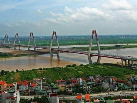 El puente Nhat Tan financiado por Japón en Hanói. (Fotografía: VNA)