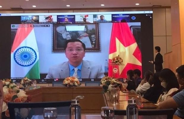Nguyen Thanh Hai, embajador vietnamita en la India, habla en el evento. (Fotografía: VNA)