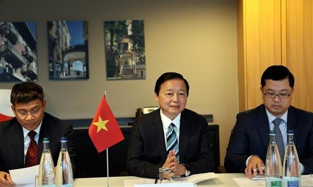 El vice primer ministro de Vietnam Tran Hong Ha interviene en la cita. (Fotografía: VNA)