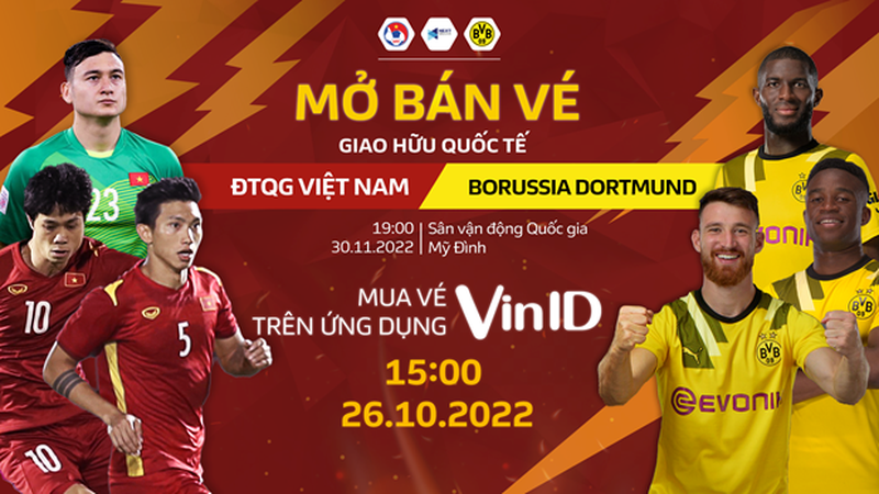 A la venta entradas para partido amistoso entre Vietnam y Borussia Dortmund.