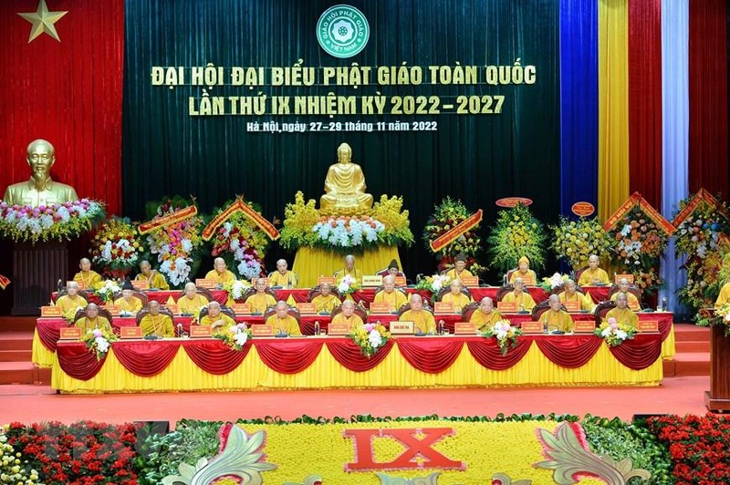 El IX Congreso Nacional del Budismo de Vietnam del mandato 2022-2027 se desarrolla del 28 al 29 de noviembre. (Fotografía: VNA)