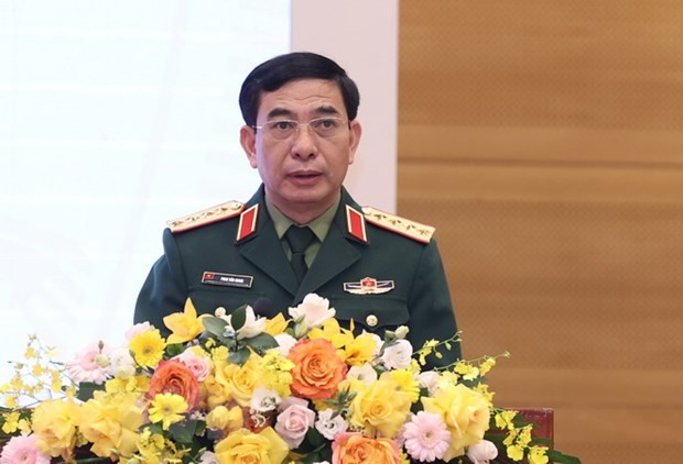 El subsecretario de la Comisión Militar Central y ministro de Defensa de Vietnam, general Phan Van Giang, en el evento. (Fotografía: VNA)