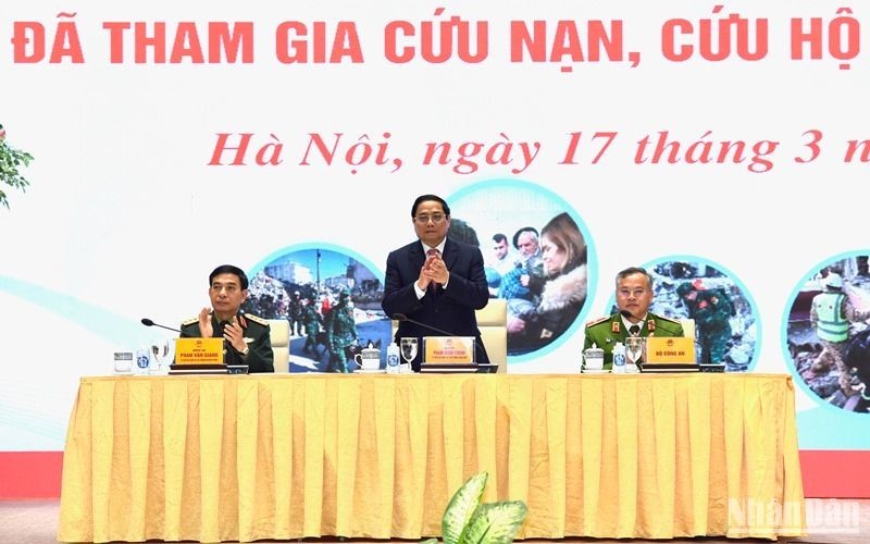 El primer ministro Pham Minh Chinh en el evento (Foto: Nhan Dan)