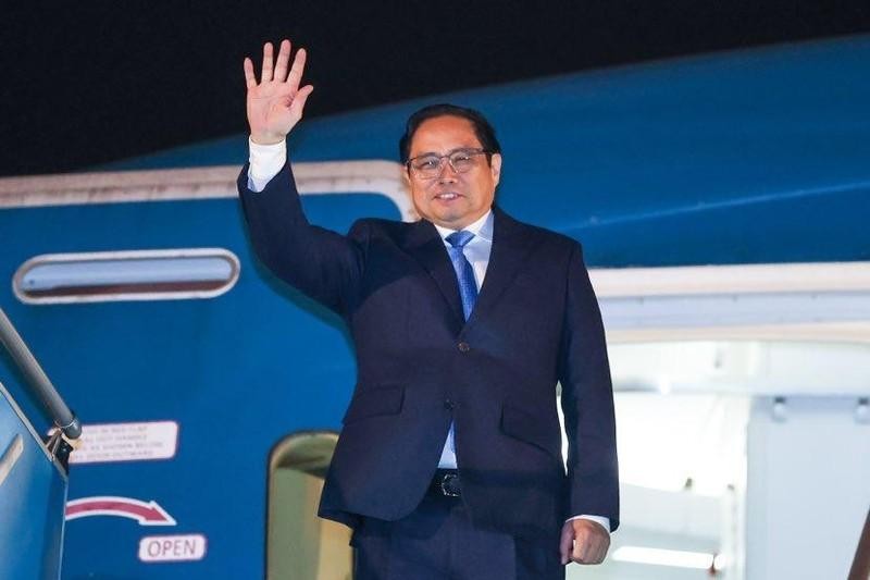 El primer ministro de Vietnam, Pham Minh Chinh, parte de Hanói para la gira europea. (Fotografía: VGP) 