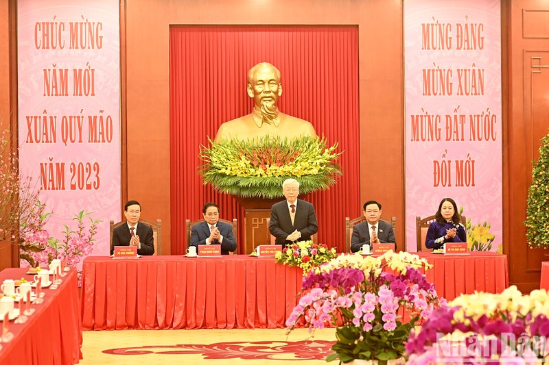 El secretario general del Partido Comunista de Vietnam, Nguyen Phu Trong, en el evento (Fotografía: Nhan Dan)