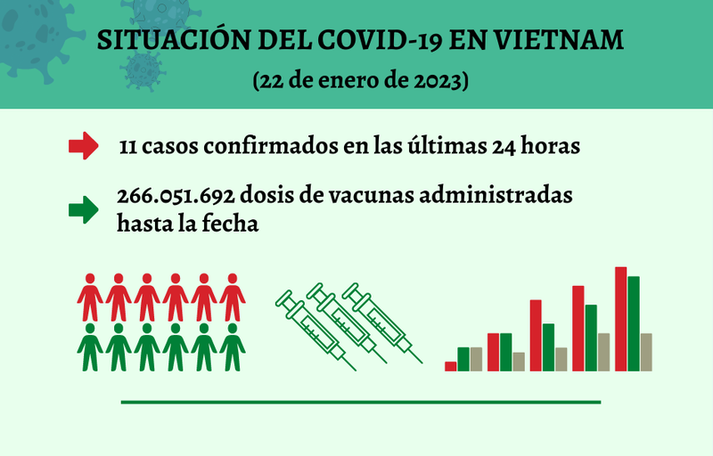 Infografía: Actualización sobre la situación del Covid-19 en Vietnam - 22 de enero de 2023