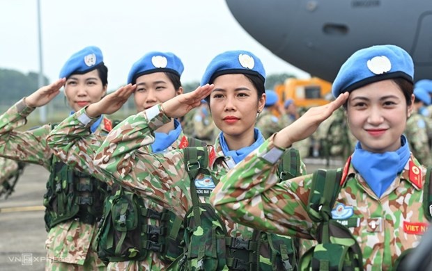Mujeres soldados vietnamitas en la Misión Unisfa en Abyei. (Fotografía: vnexpress.net)
