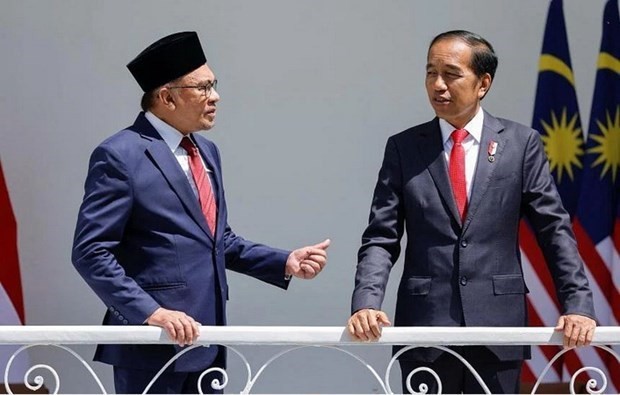 El primer ministro malasio, Anwar Ibrahim, y el presidente indonesio, Joko Widodo. (Fotografía: Reuters)