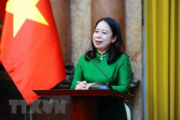 La vicepresidenta de Vietnam, Vo Thi Anh Xuan. (Fotografía: VNA)