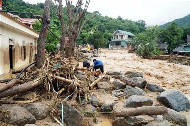 Consecuencias de las inundaciones en el distrito de Ky Son, provincia de Nghe An. (Fotografía: VNA)