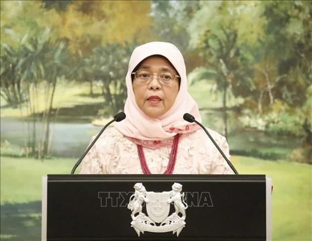 La presidenta de Singapur, Halimah Yacob. (Fotografía: VNA)