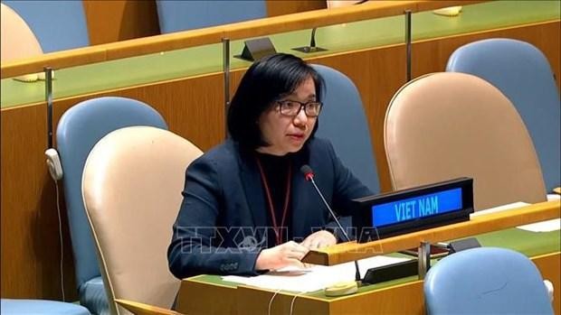 La embajadora Nguyen Phuong Tra, encargada de negocios de la delegación de Vietnam ante las Naciones Unidas. (Fotografía: VNA)