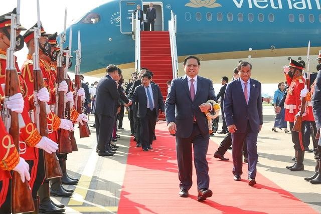 Ceremonia de bienvenida al primer ministro vietnamita, Pham Minh Chinh. (Fotografía: VGP)