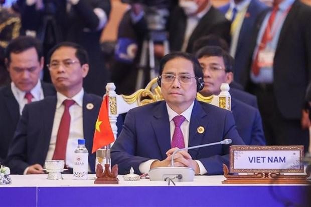 El primer ministro de Vietnam, Pham Minh Chinh, en la Cumbre Asean-ONU. (Fotografía: VNA)