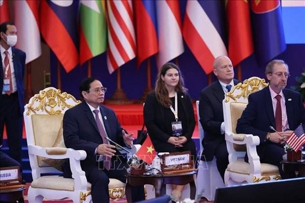 El primer ministro Pham Minh Chinh asistió al segundo Diálogo Global de la Asean. (Fotografía: VNA)