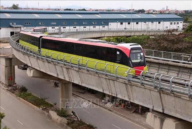 Eficiencia de ferrocarril urbano Nhon-Hanói alcanza 99,65 por ciento. (Fotografía: VNA)