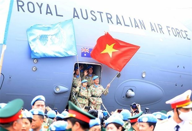 Militares vietnamitas participan en misiones de mantenimiento de la paz. (Fotografía: VNA)