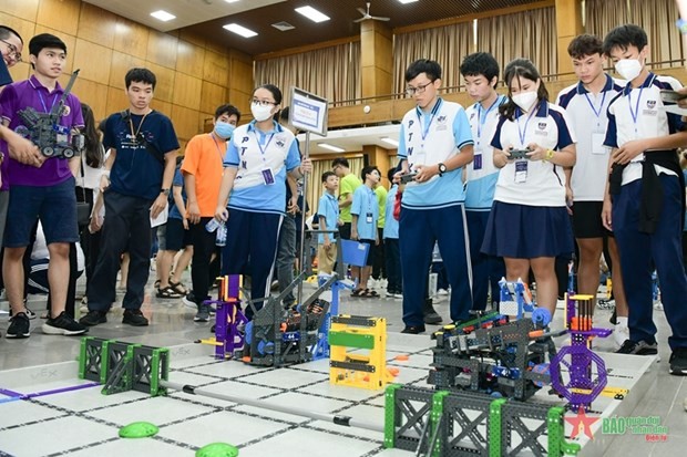 En el campeonato National Robotics Tounament 2022. (Fotografía: VNA)