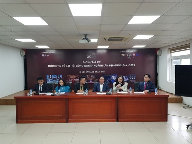 La conferencia de prensa sobre el Congreso Nacional de la Industria de la Belleza 2023. (Fotografía: VOV)