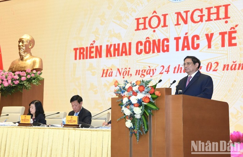El primer ministro Pham Minh Chinh interviene en el evento. (Fotografía: Nhan Dan)