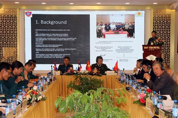 Delegados de Vietnam y Laos en la conferencia. (Fotografía: VNA)