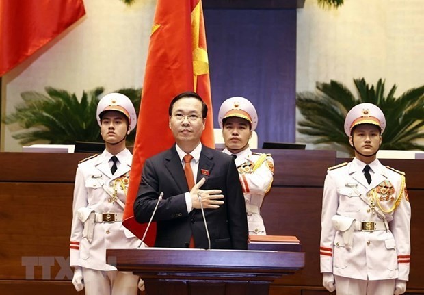 Vo Van Thuong presta juramento como nuevo presidente de Vietnam. (Fotografía: VNA)
