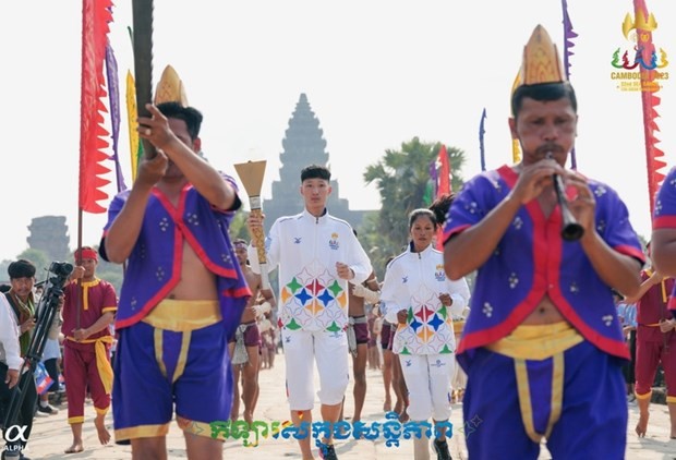 El relevo de la antorcha de los SEA Games 32 comenzó en el Templo de Angkor Wat el 21 de marzo. (Fotografía: Comité Organizador)